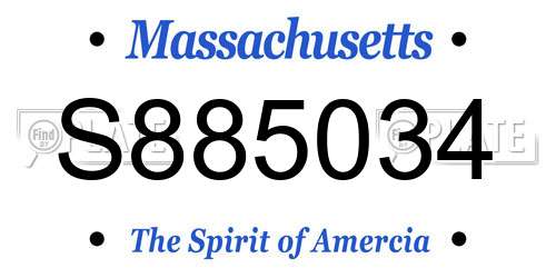 S885034 Massachusetts License Plate