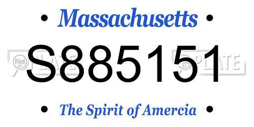 S885151 Massachusetts License Plate