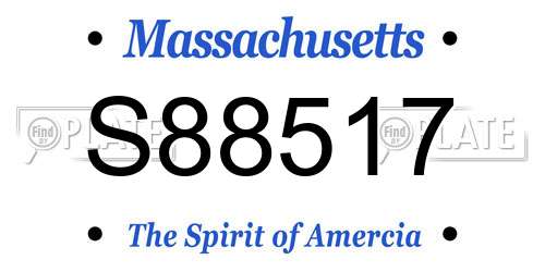 S88517 Massachusetts License Plate