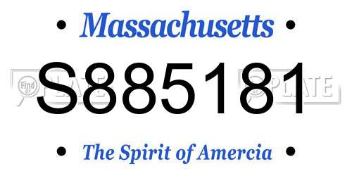 S885181 Massachusetts License Plate