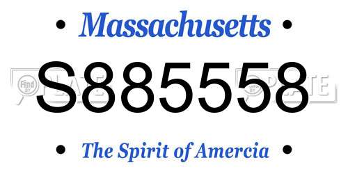 S885558 Massachusetts License Plate