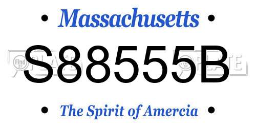S88555B Massachusetts License Plate