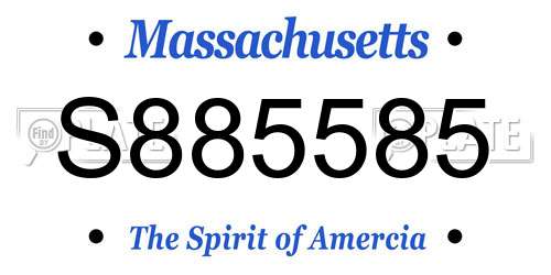 S885585 Massachusetts License Plate