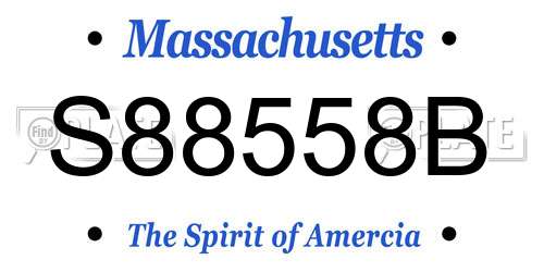S88558B Massachusetts License Plate