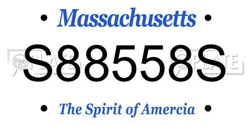 S88558S Massachusetts License Plate