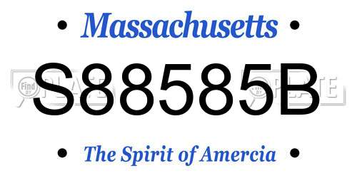 S88585B Massachusetts License Plate