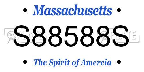 S88588S Massachusetts License Plate
