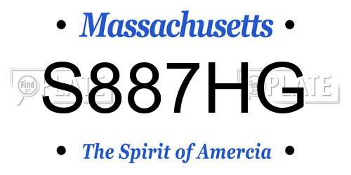 S887HG Massachusetts License Plate