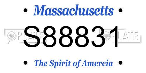 S88831 Massachusetts License Plate