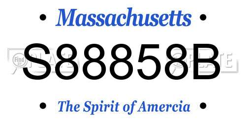 S88858B Massachusetts License Plate