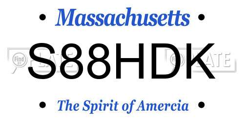S88HDK Massachusetts License Plate