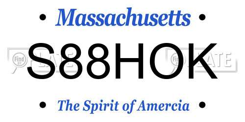 S88HOK Massachusetts License Plate