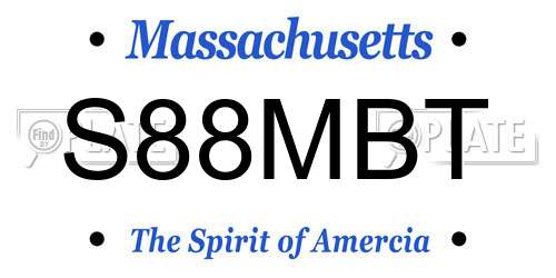 S88MBT Massachusetts License Plate