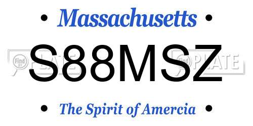 S88MSZ Massachusetts License Plate
