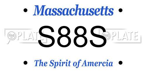 S88S Massachusetts License Plate