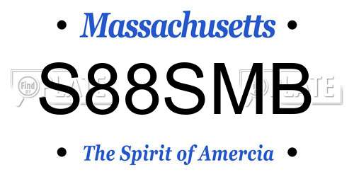 S88SMB Massachusetts License Plate