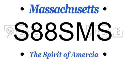 S88SMS Massachusetts License Plate