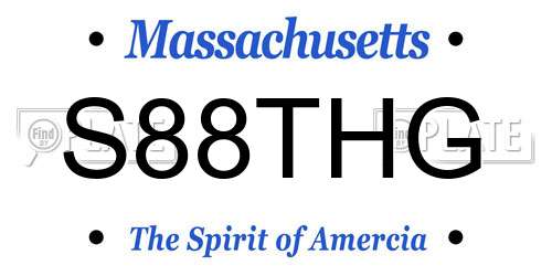 S88THG Massachusetts License Plate