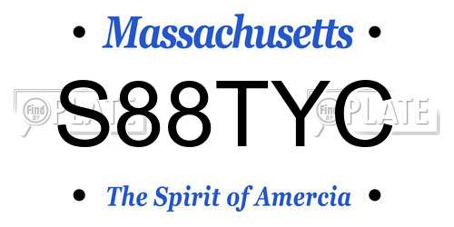 S88TYC Massachusetts License Plate