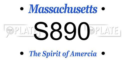 S890 Massachusetts License Plate
