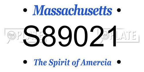 S89021 Massachusetts License Plate