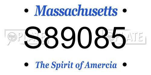 S89085 Massachusetts License Plate