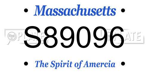 S89096 Massachusetts License Plate