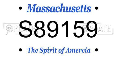 S89159 Massachusetts License Plate