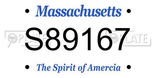 S89167 Massachusetts License Plate