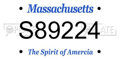 S89224 Massachusetts License Plate
