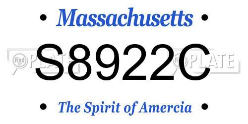S8922C Massachusetts License Plate