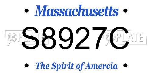 S8927C Massachusetts License Plate