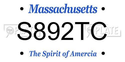 S892TC Massachusetts License Plate