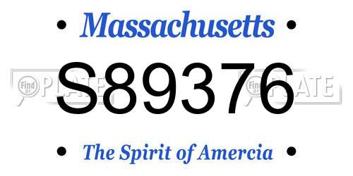 S89376 Massachusetts License Plate