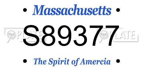 S89377 Massachusetts License Plate