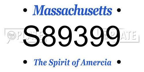 S89399 Massachusetts License Plate
