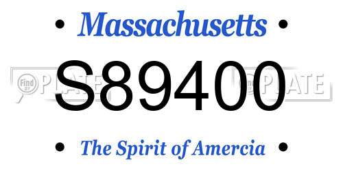 S89400 Massachusetts License Plate