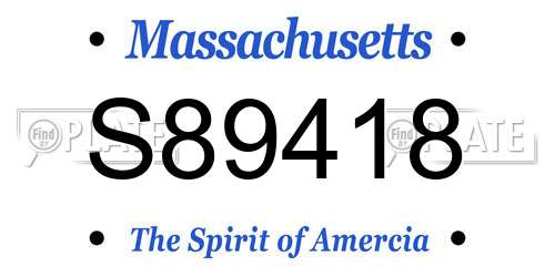 S89418 Massachusetts License Plate