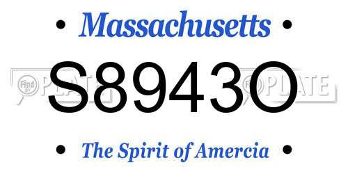 S8943O Massachusetts License Plate