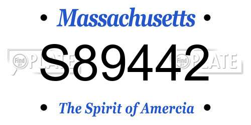 S89442 Massachusetts License Plate