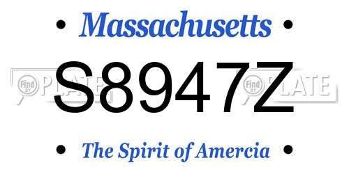 S8947Z Massachusetts License Plate