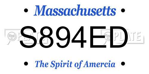 S894ED Massachusetts License Plate