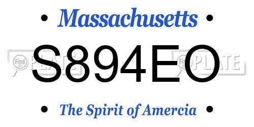 S894EO Massachusetts License Plate