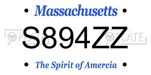S894ZZ Massachusetts License Plate