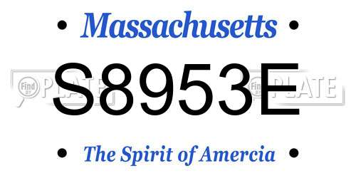 S8953E Massachusetts License Plate