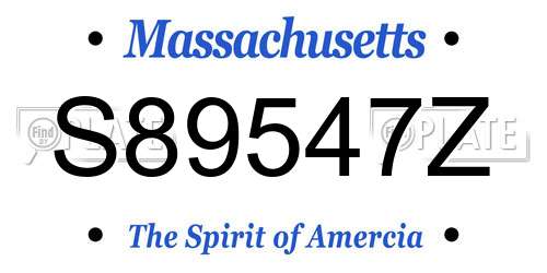 S89547Z Massachusetts License Plate
