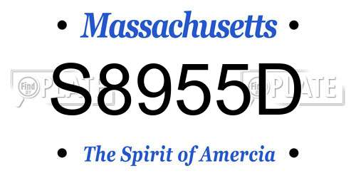 S8955D Massachusetts License Plate
