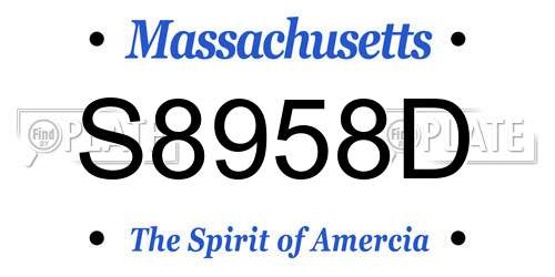S8958D Massachusetts License Plate