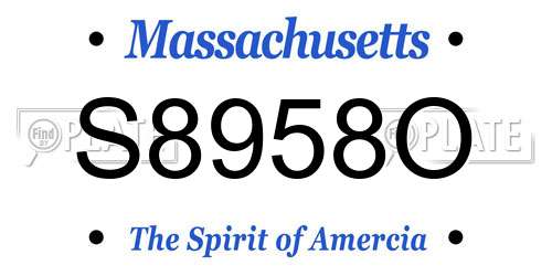 S8958O Massachusetts License Plate