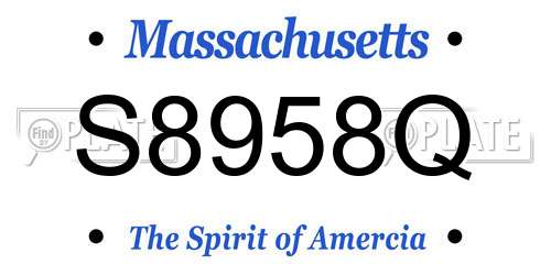 S8958Q Massachusetts License Plate